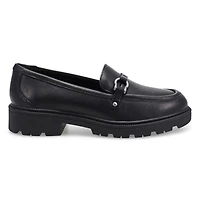 Women's Code L Step black dress loafer with a bloc