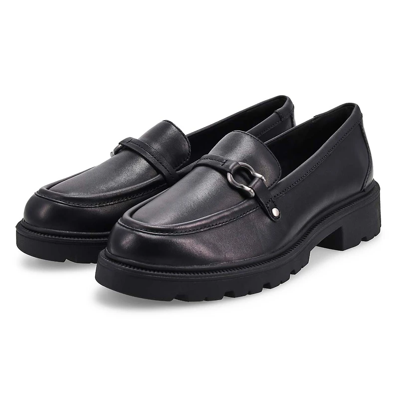 Women's Code L Step black dress loafer with a bloc