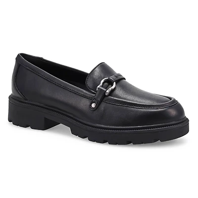 Women's Code L Step black dress loafer with a bloc