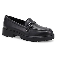 Women's Code L Step black dress loafer with a bloc