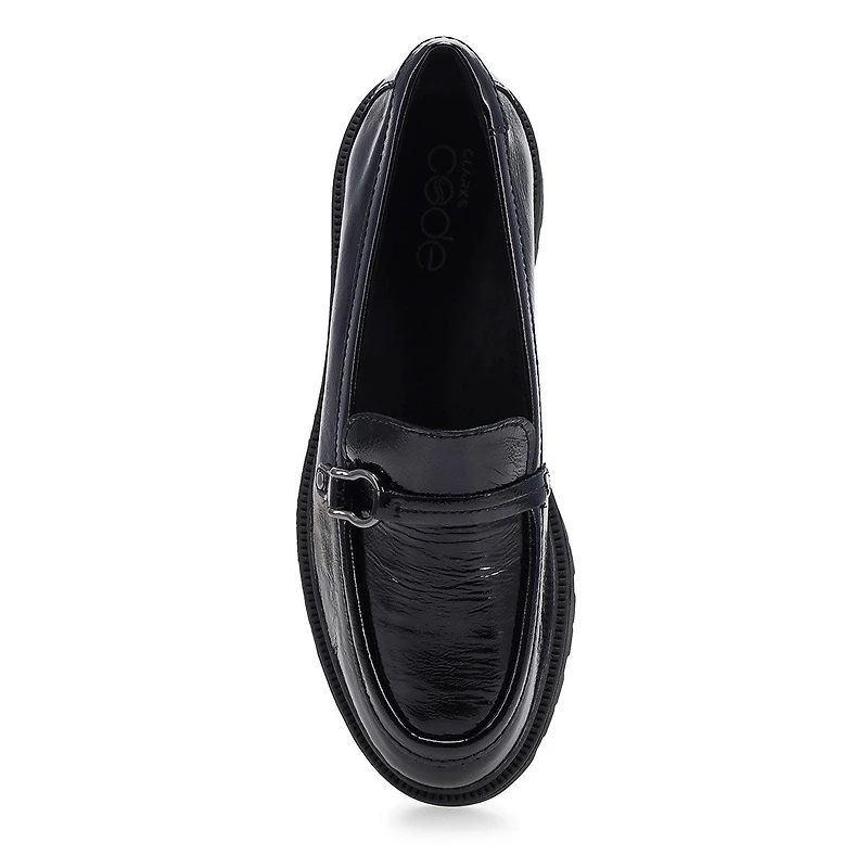 Women's  Code L Step Patent Dress Loafer - Black