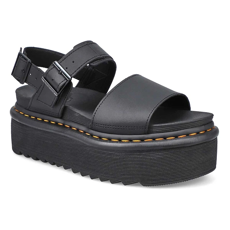Sandale plateforme à 2 brides VOSS QUAD, noir, fem
