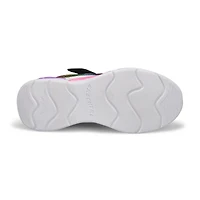 Girls' S Lights Wavy Beams Sneaker - Black/Multi
