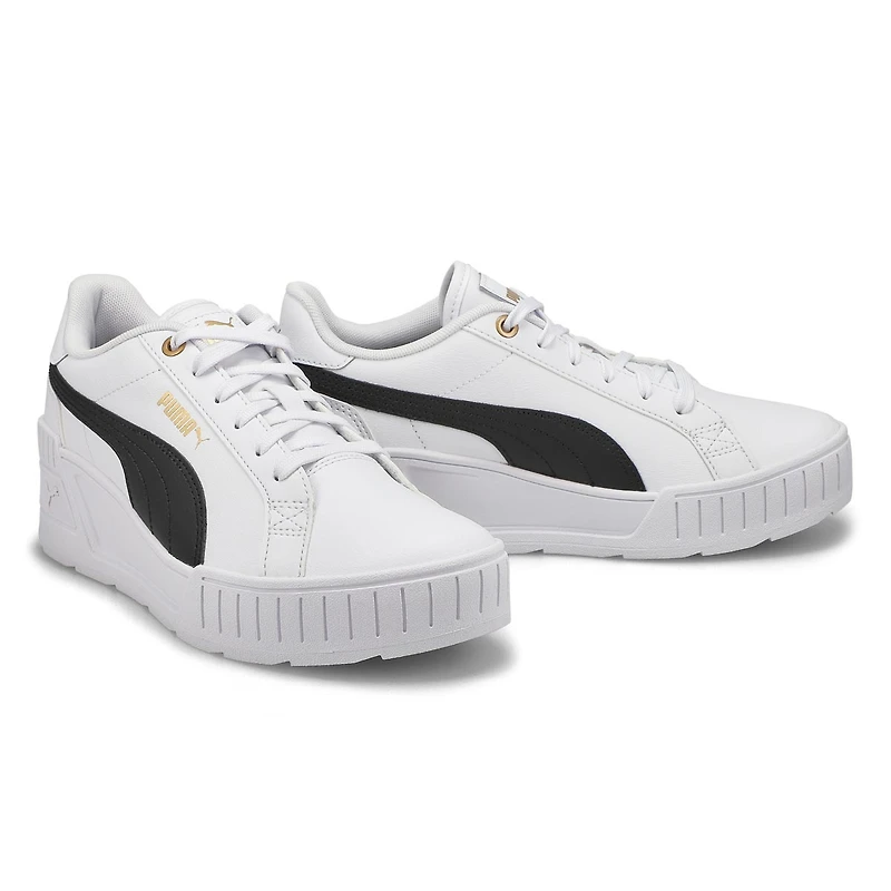 Women's Karmen Wedge Sneaker-Wht/Blk/Gld