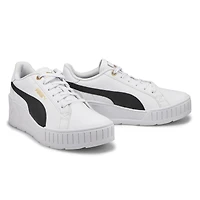 Women's Karmen Wedge Sneaker-Wht/Blk/Gld