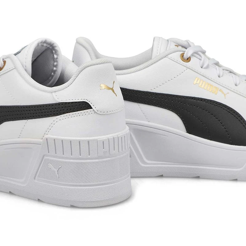 Women's Karmen Wedge Sneaker-Wht/Blk/Gld