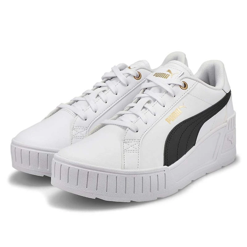 Women's Karmen Wedge Sneaker-Wht/Blk/Gld