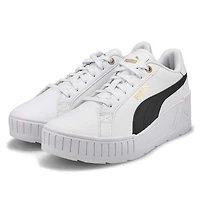 Women's Karmen Wedge Sneaker-Wht/Blk/Gld