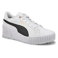 Women's Karmen Wedge Sneaker-Wht/Blk/Gld