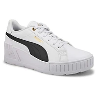 Women's Karmen Wedge Sneaker-Wht/Blk/Gld