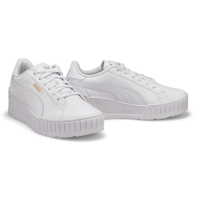 Women's Karmen Wedge Sneaker-Wht/Blk/Gld