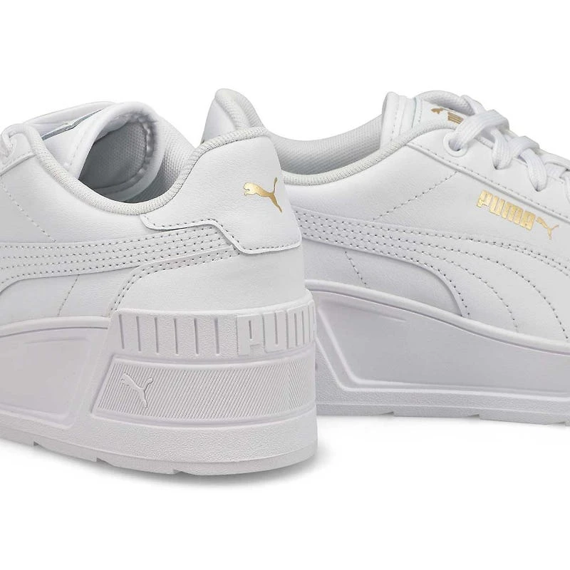 Women's Karmen Wedge Sneaker-Wht/Blk/Gld