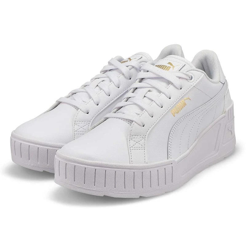 Women's Karmen Wedge Sneaker-Wht/Blk/Gld