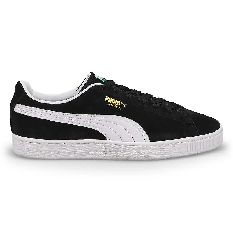 Men's Suede Classic Lace Up Sneaker - Black/White