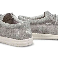 Mens Wally Eco Linen Casual Shoe- Iron