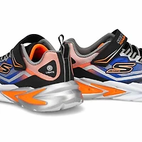 Boys'  S Lights Flex-Glow Ultra Sneaker - Blue/Lim