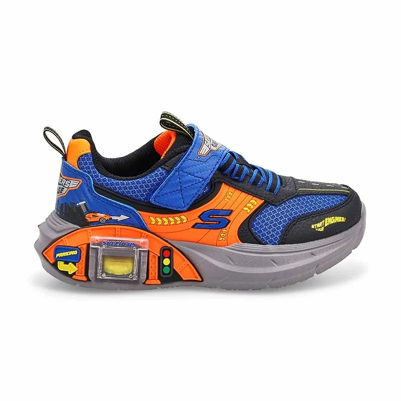 Boys' Skechers Garage sneaker blue/orange.