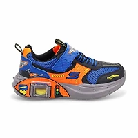 Boys' Skechers Garage sneaker blue/orange.