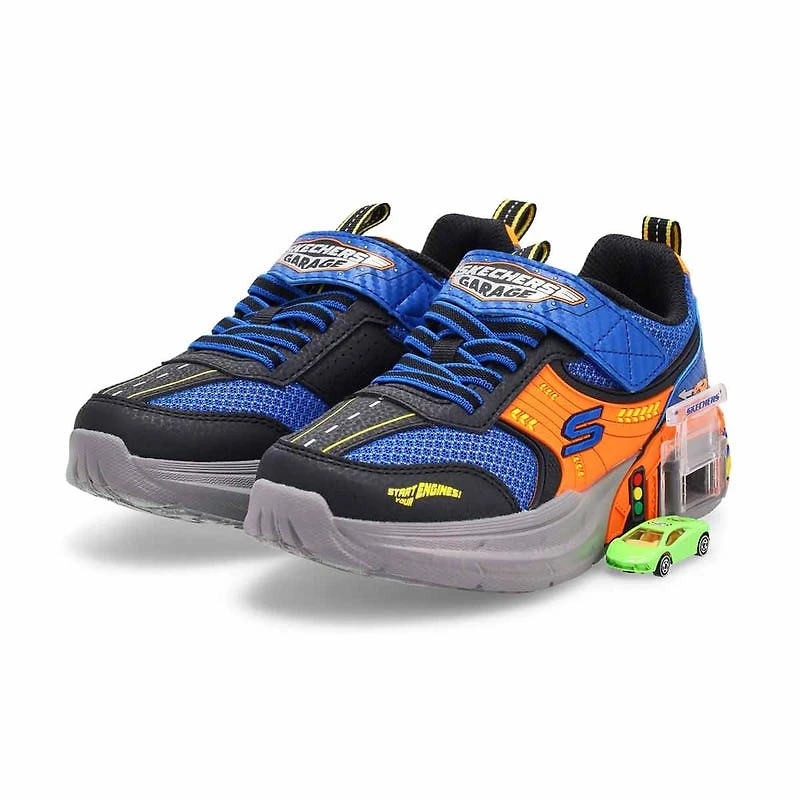 Boys' Skechers Garage sneaker blue/orange.