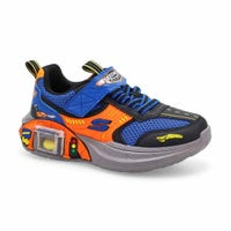 Boys' Skechers Garage sneaker blue/orange.