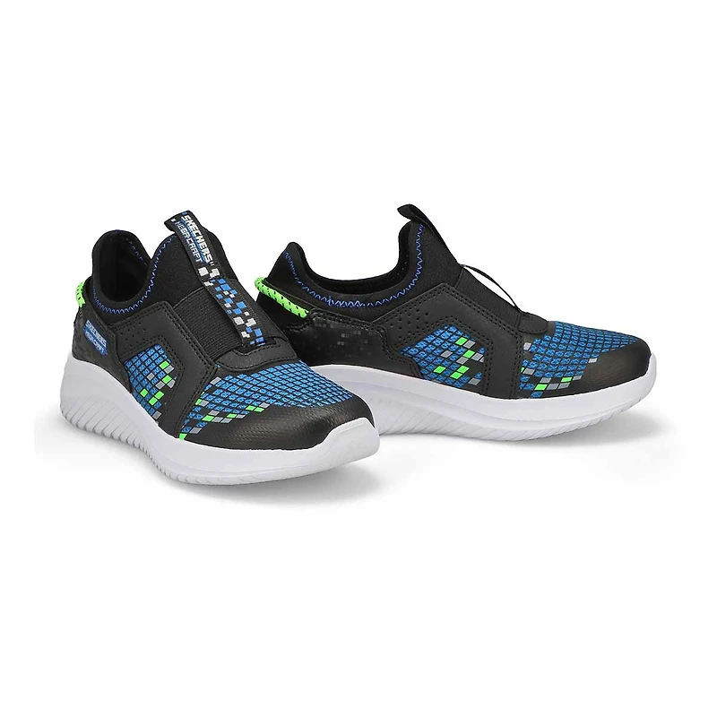 Boys' Ultra Flex 3.0 Slip On Sneaker - Black/Blue/