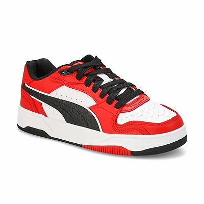 Boys'  Rebound Break Low Lace Up Sneaker - Red/Bla