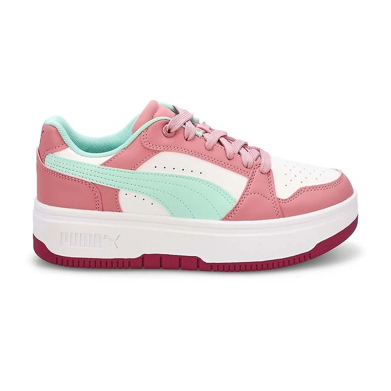 Girls'  Rebound Femme Lace Up Sneaker - White/Mint
