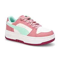 Girls'  Rebound Femme Lace Up Sneaker - White/Mint