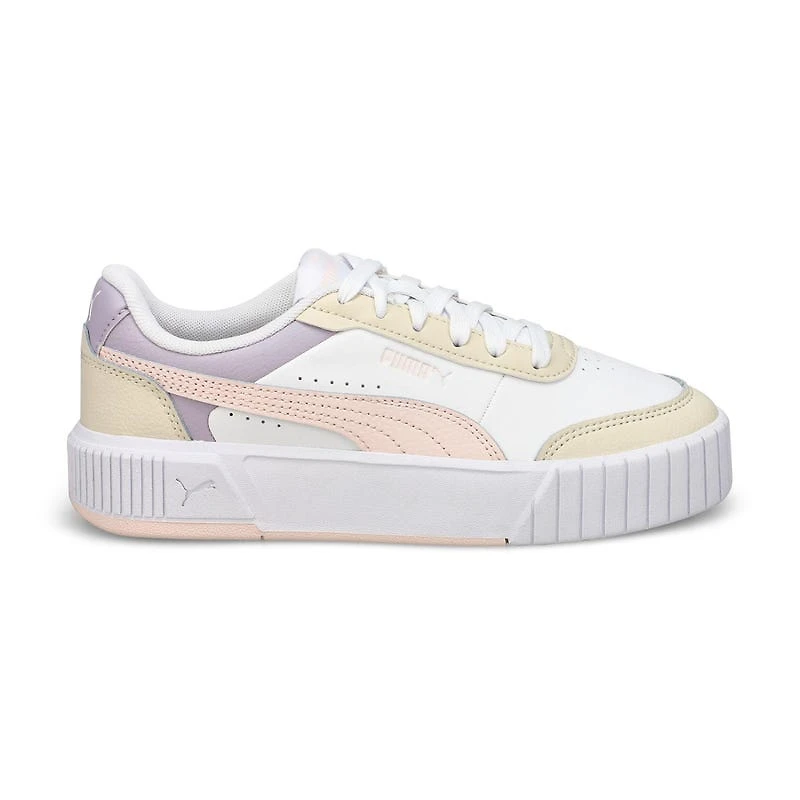 Girls' Carina Mia Lace Up Sneaker - White/Jasmine