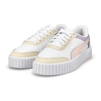 Girls' Carina Mia Lace Up Sneaker - White/Jasmine