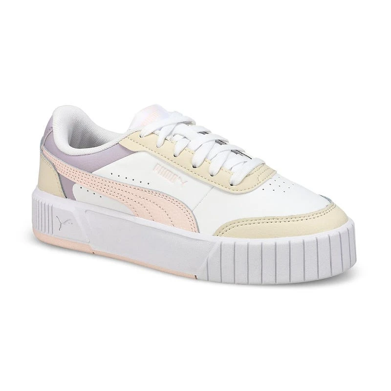 Girls' Carina Mia Lace Up Sneaker - White/Jasmine