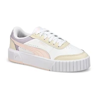 Girls' Carina Mia Lace Up Sneaker - White/Jasmine