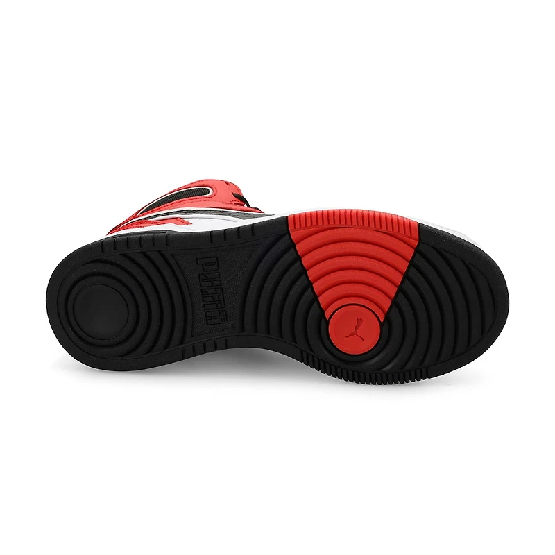 Boys'  Rebound Break Mid Lace Up Sneaker - Red/Bla