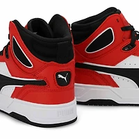 Boys'  Rebound Break Mid Lace Up Sneaker - Red/Bla