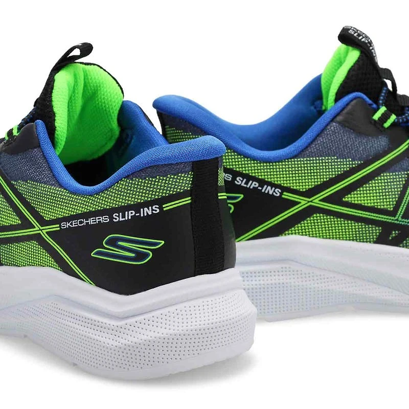 Boys' Microspec Velocity Slip-Ins Sneaker - Black/
