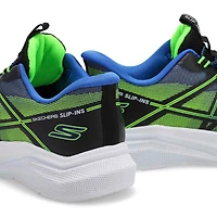 Boys' Microspec Velocity Slip-Ins Sneaker - Black/