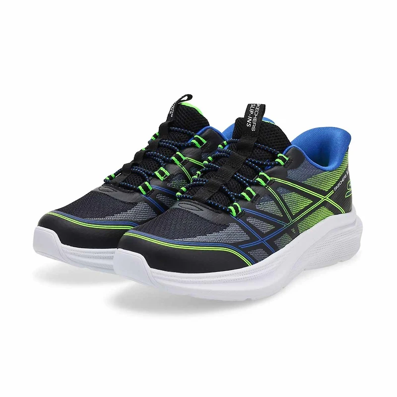 Boys' Microspec Velocity Slip-Ins Sneaker - Black/