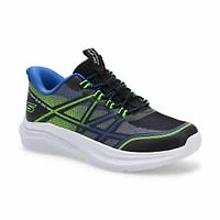 Boys' Microspec Velocity Slip-Ins Sneaker - Black/