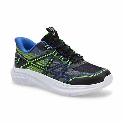 Boys' Microspec Velocity Slip-Ins Sneaker - Black/