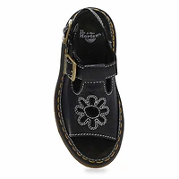 Women's  Dunnet Flower Quad Casual Sandal - Black