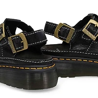 Women's  Dunnet Flower Quad Casual Sandal - Black