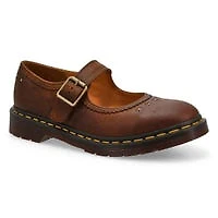 Women's Flower Mary Jane Casual Shoe - Dark Brown