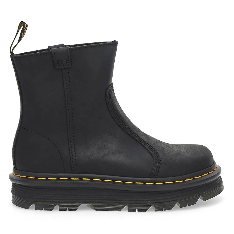 Unisex  ZebZag Rigger Pull On Casual Boot - Black