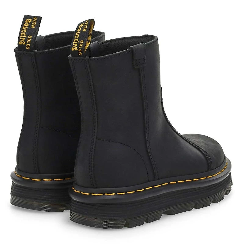 Unisex  ZebZag Rigger Pull On Casual Boot - Black