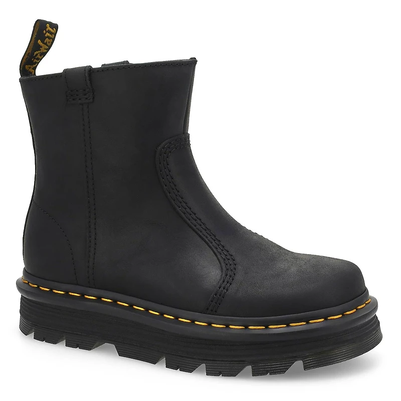 Unisex ZebZag Rigger Pull On Casual Boot - Black