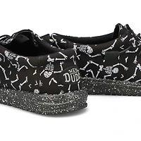 Men's Wally Skeletons Canvas Casual Shoe - Black