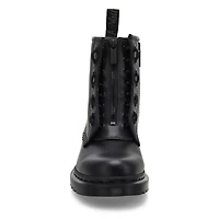Unisex Pascal Zip Mono 8 Eye Boot - Black Smooth