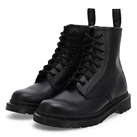 Unisex Pascal Zip Mono 8 Eye Boot - Black Smooth