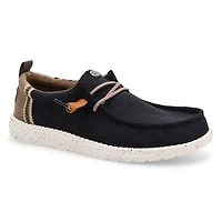 Men's Wally Craft Linen Casual Shoe - Black/Walnut