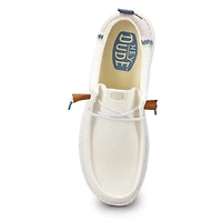 Men's Wally Summer Linen Casual Shoe - White/ Ston